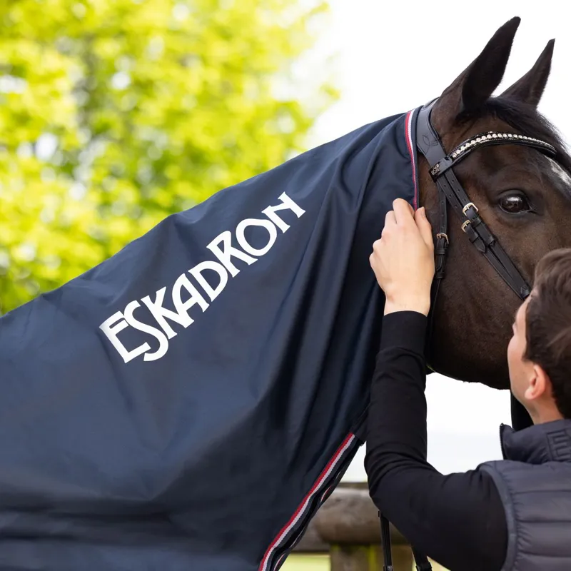 Eskadron Zipper Neck Waterproof Riding Rain Sheet - Navy-3