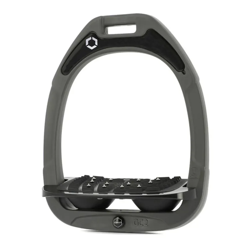 Flex-On Green Composite Ultra Grip Stirrups - Dark Gray/Black/Black