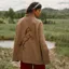 Joules Women's Knitted Cape - Tan/Horse Intarsia