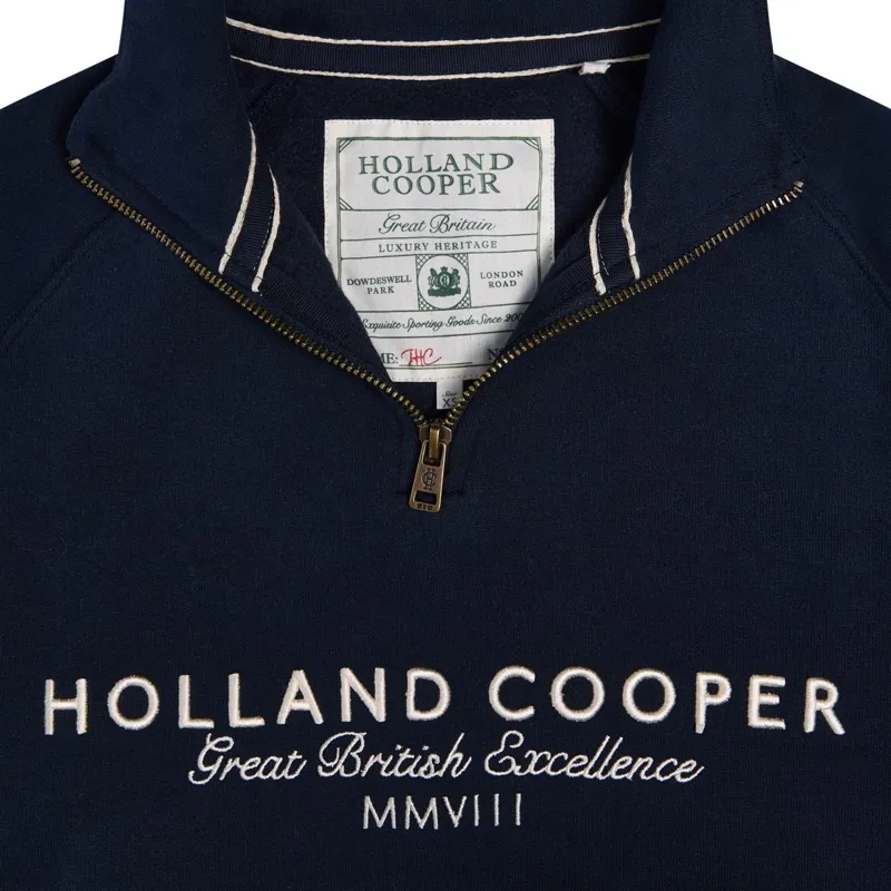 Holland Cooper Sporting Goods Henley Women's Quarter Zip - Ink Navy-3