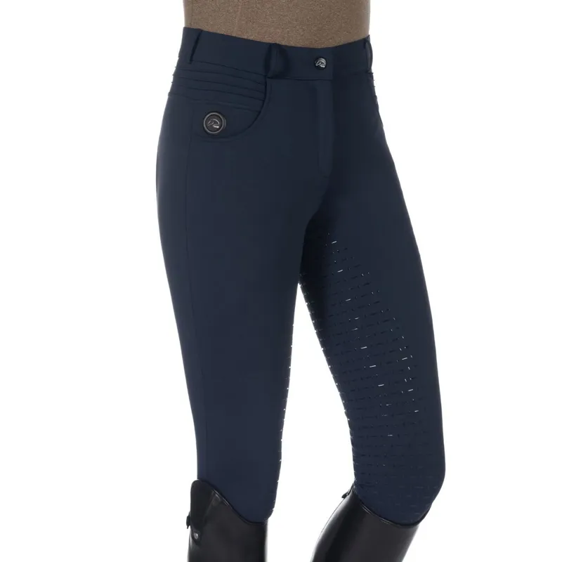 HKM Comfort Full Grip Women's Heated Breeches - Deep Blue