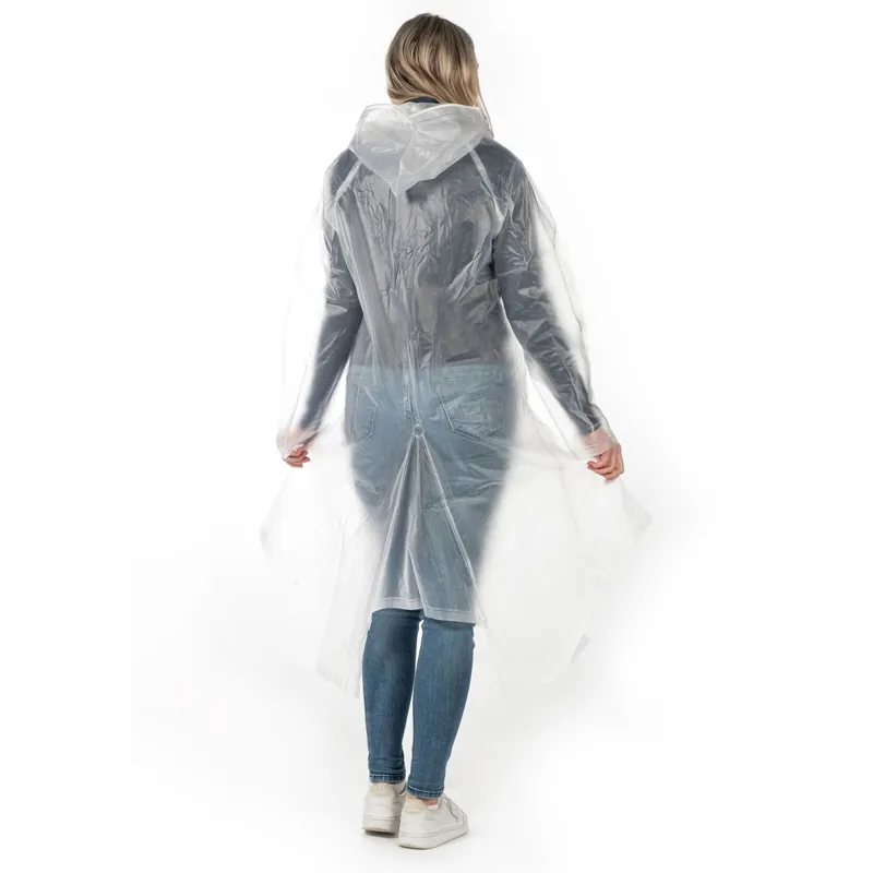 HKM Transparent Waterproof Junior Long Rain Coat - Clear-2