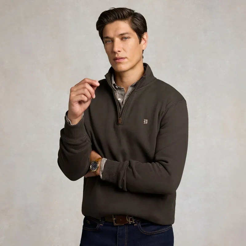 Holland Cooper Classic Men's Quarter Zip Sweatshirt - Bournville