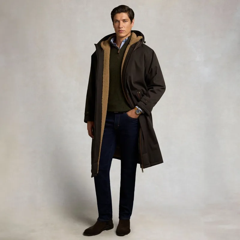 Holland Cooper One-Size Men's Waterproof Coat - Chocolate