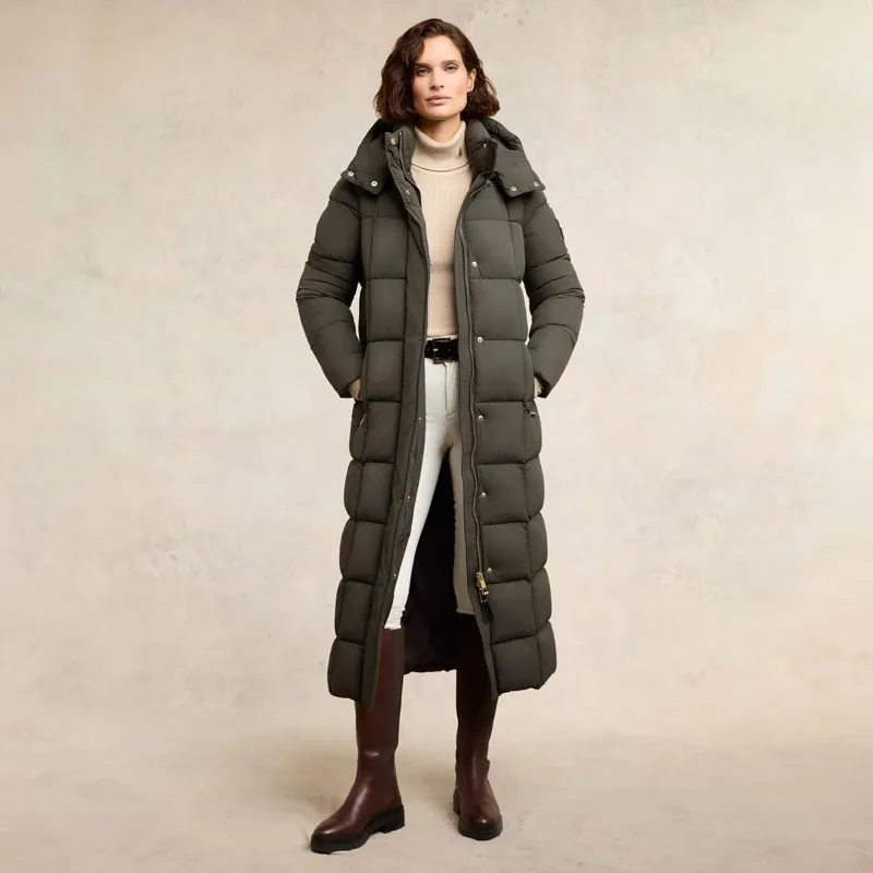 Holland Cooper Carrington Womens Longline Coat - Dark Olive