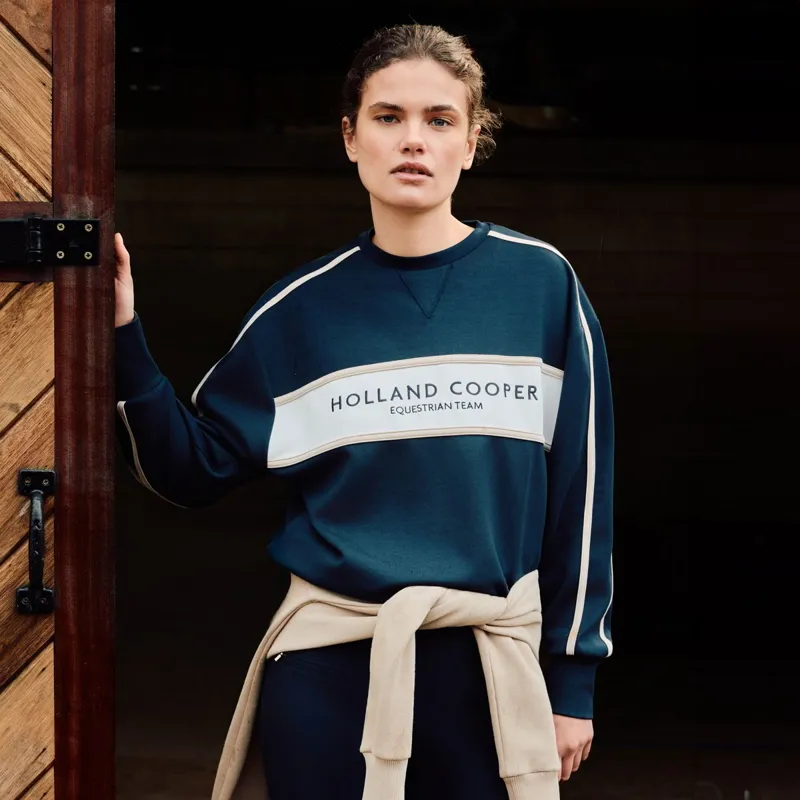 Holland Cooper Equestrian Womens Crew Sweatshirt - Ink Navy
