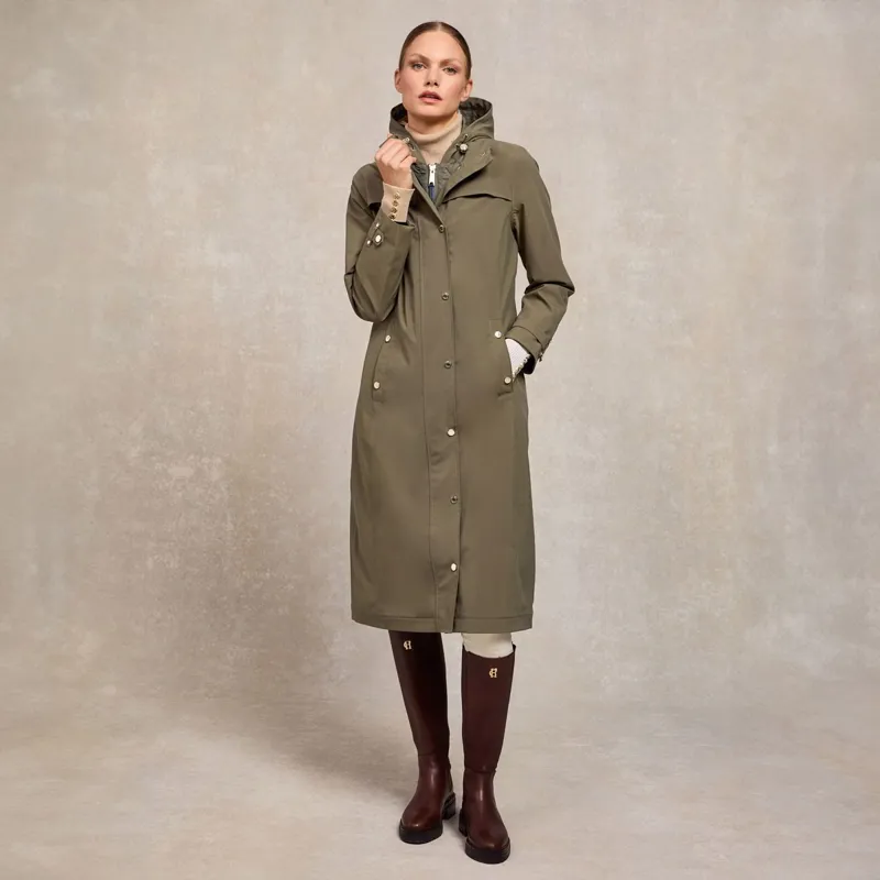 Holland Cooper Folgate Women's Long Waterproof Raincoat - Soft Khaki
