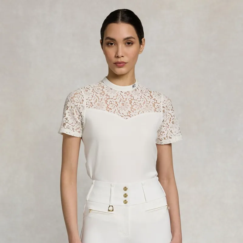 Holland Cooper Womens Lace Tee - White