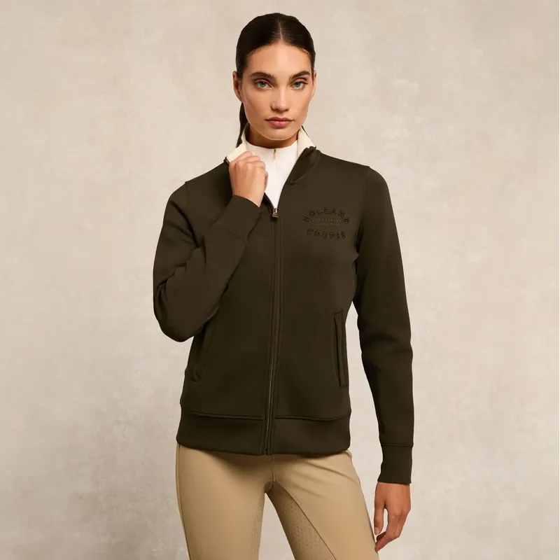 Holland Cooper Training Zip Through Women's Sweat - Dark Olive