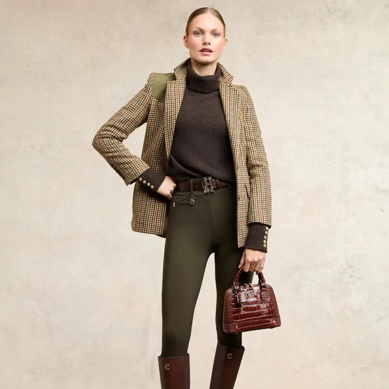 Holland Cooper Contour Womens Pants - Dark Olive-2