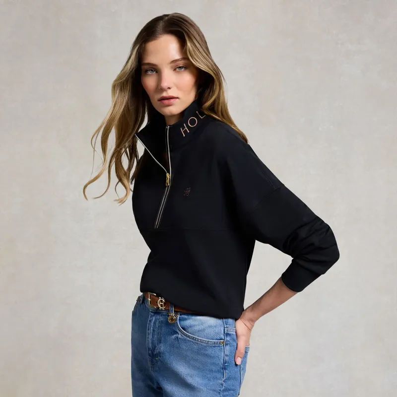 Holland Cooper Windsor Women's Quarter Zip Sweatshirt - Black