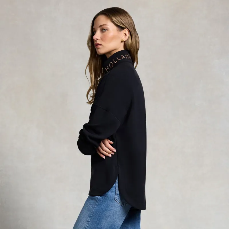 Holland Cooper Windsor Women's Quarter Zip Sweatshirt - Black-1