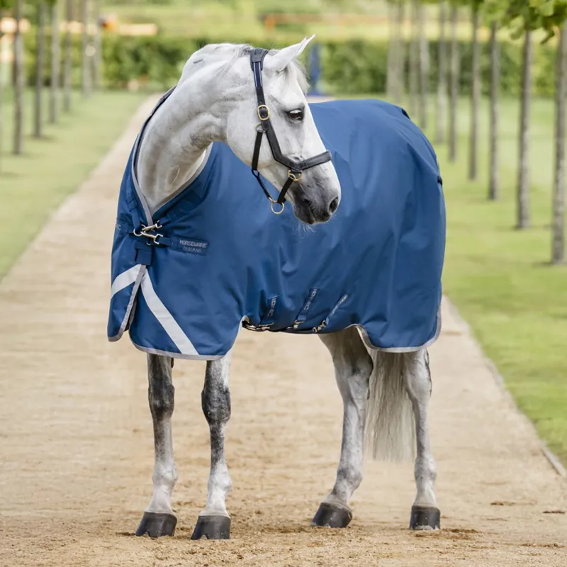 Horseware Ionic 100g Standard Neck Turnout Rug - Imperial Blue/Silver