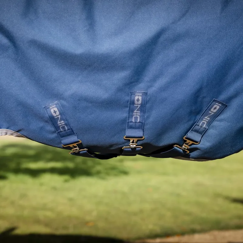 Horseware Ionic 100g Standard Neck Turnout Rug - Imperial Blue/Silver-2