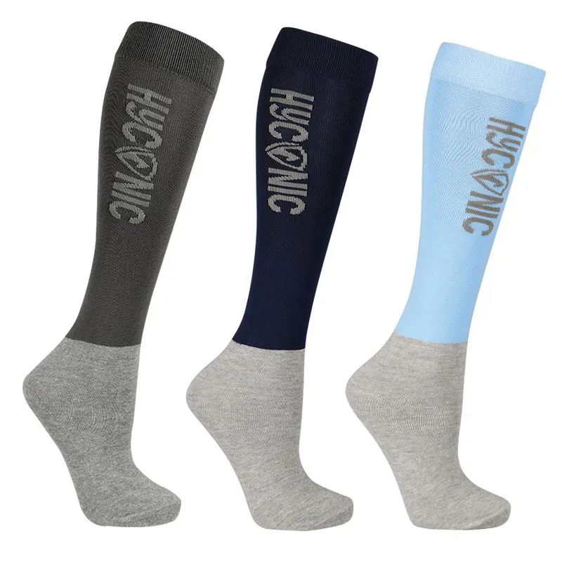 HyCONIC 3 Pack Tall Adult Riding Socks - Blue