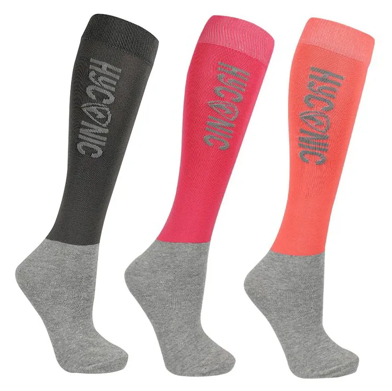 HyCONIC 3-Pack Tall Adult Riding Socks - Pink