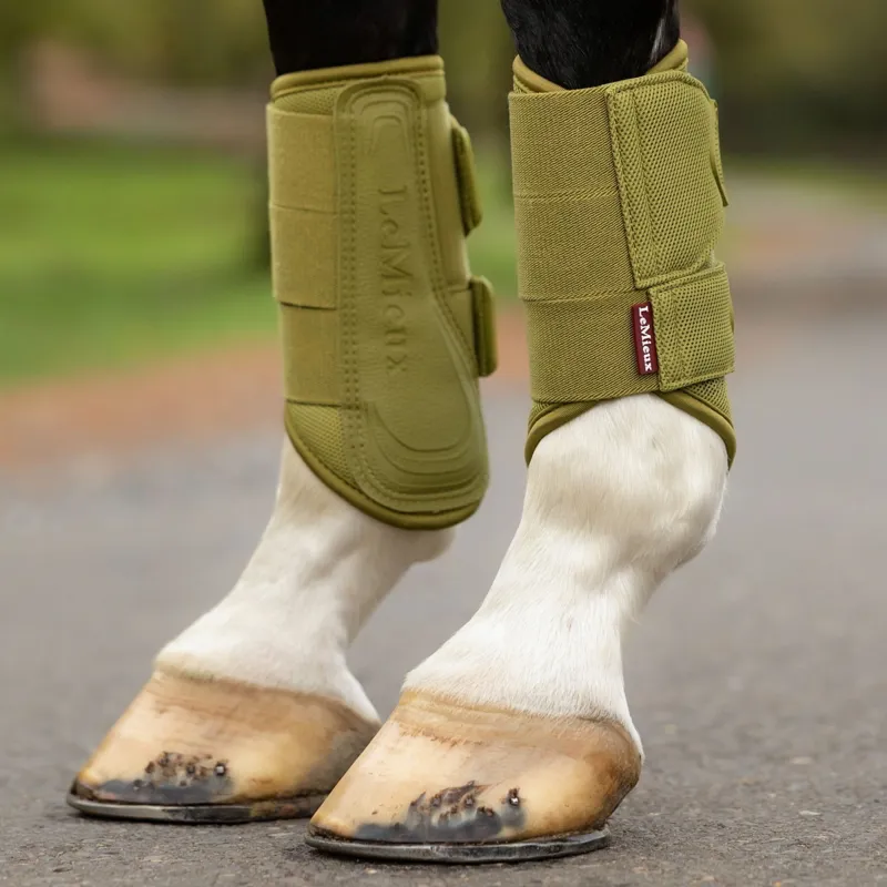LeMieux Arika Mesh Brushing Boots - Gooseberry-1