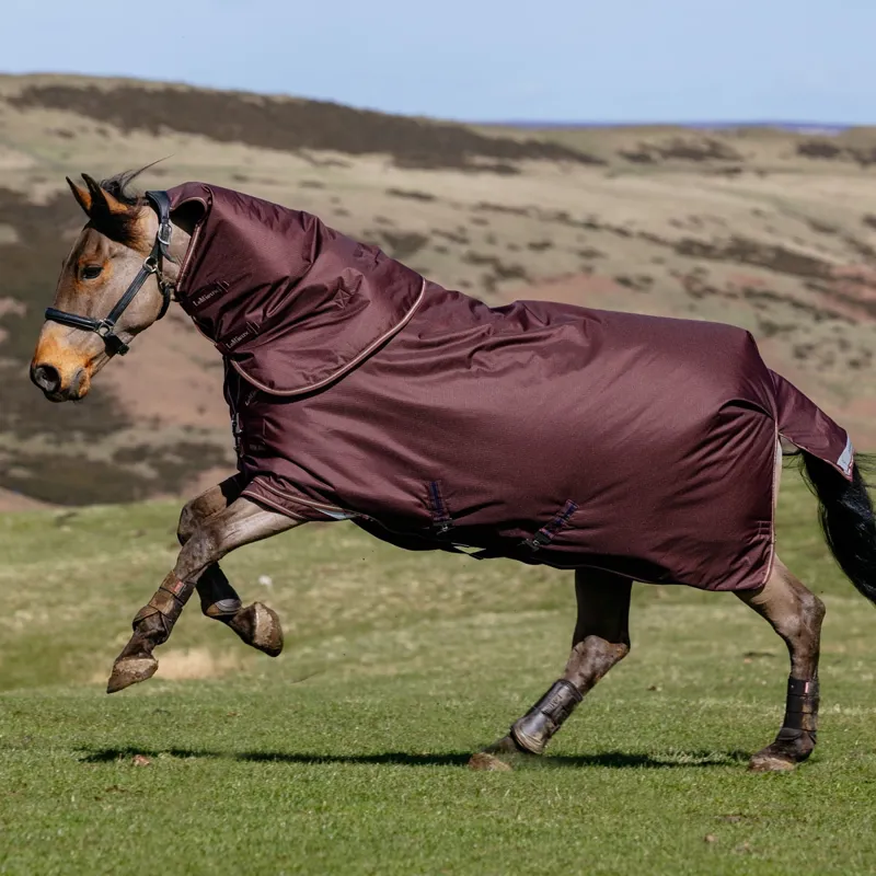 LeMieux Arika Ripstop 600D 200g Detachable Neck Turnout Blanket - Bramble-1