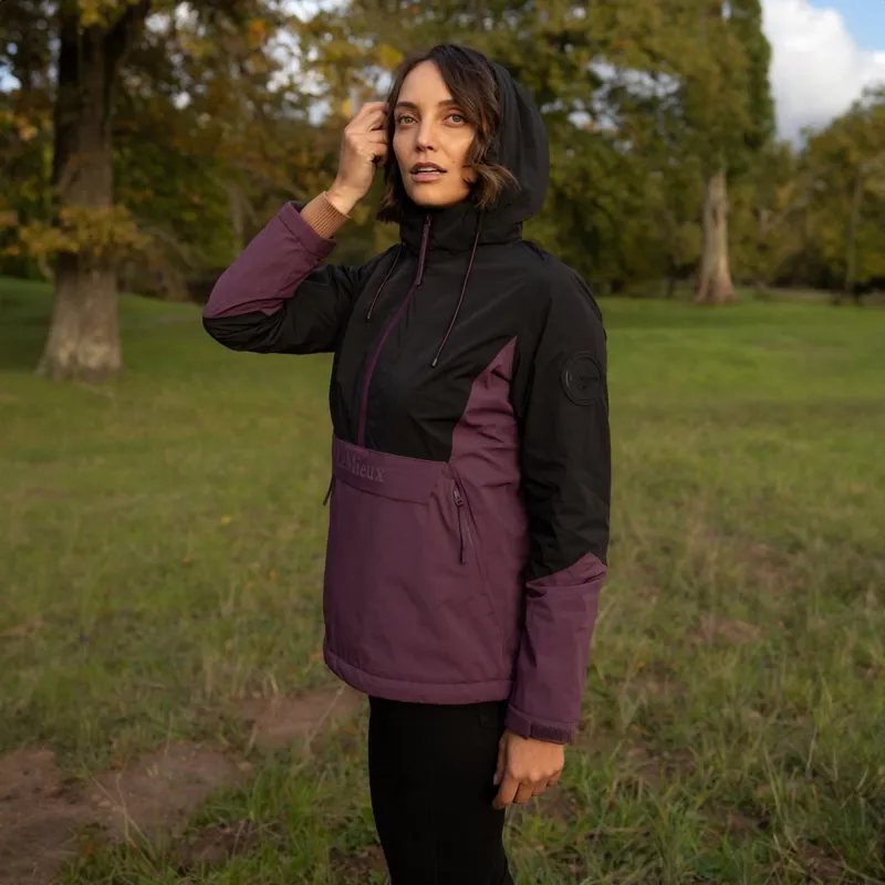 LeMieux Phoebe Women's Waterproof 1/2 Zip Anorak - Black/Bramble-4