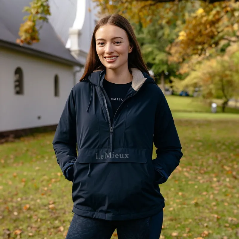 LeMieux Phoebe Women's Waterproof 1/2 Zip Anorak - Navy-2