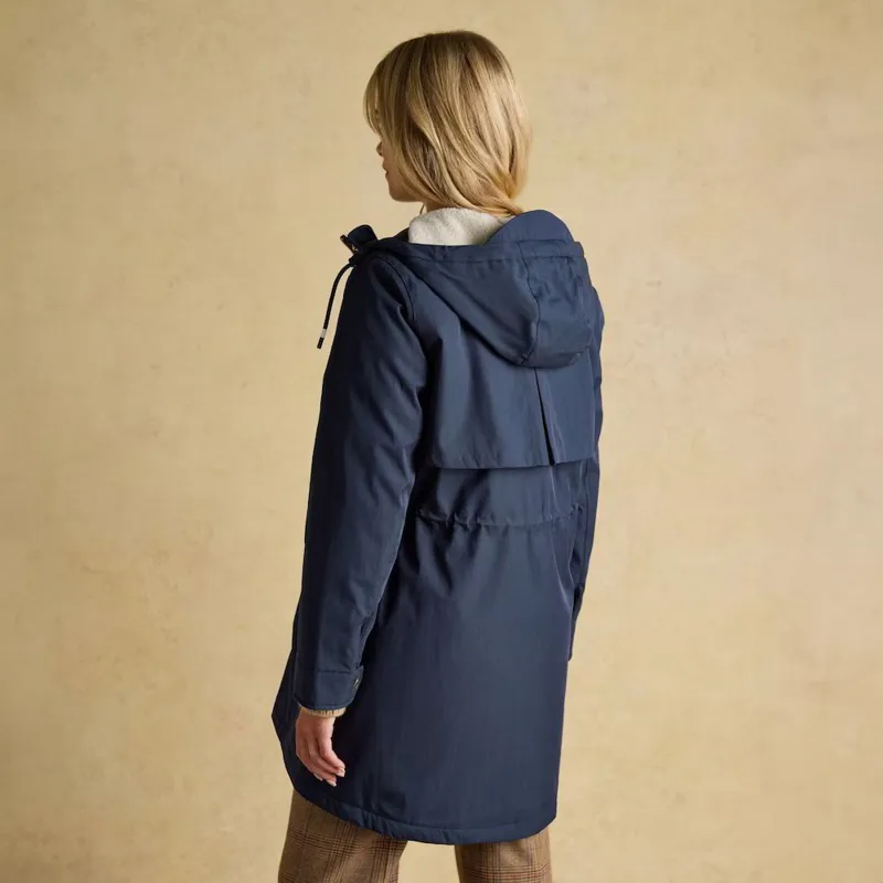 Joules Portwell Cosy Women's Fleece Lined Waterproof Rain Coat - Navy-2