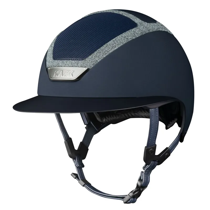 KASK Star Lady Chrome Crystals Frame Riding Helmet - Navy/Silver