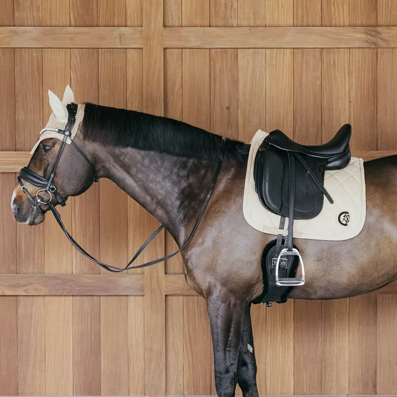 Kentucky 3D Logo Wave Dressage Saddle Pad - Beige-2