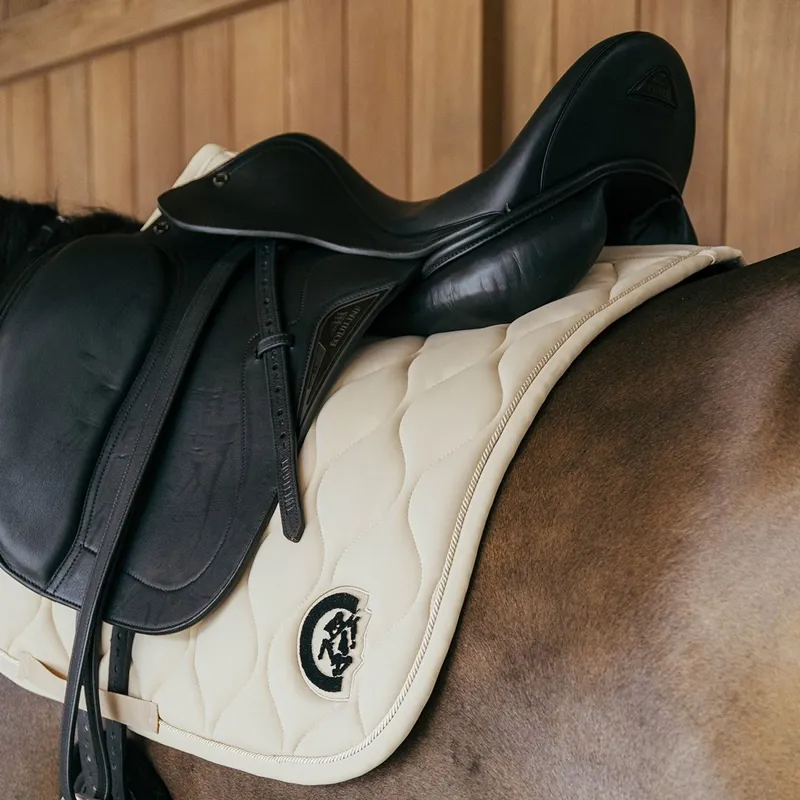 Kentucky 3D Logo Wave Dressage Saddle Pad - Beige-3