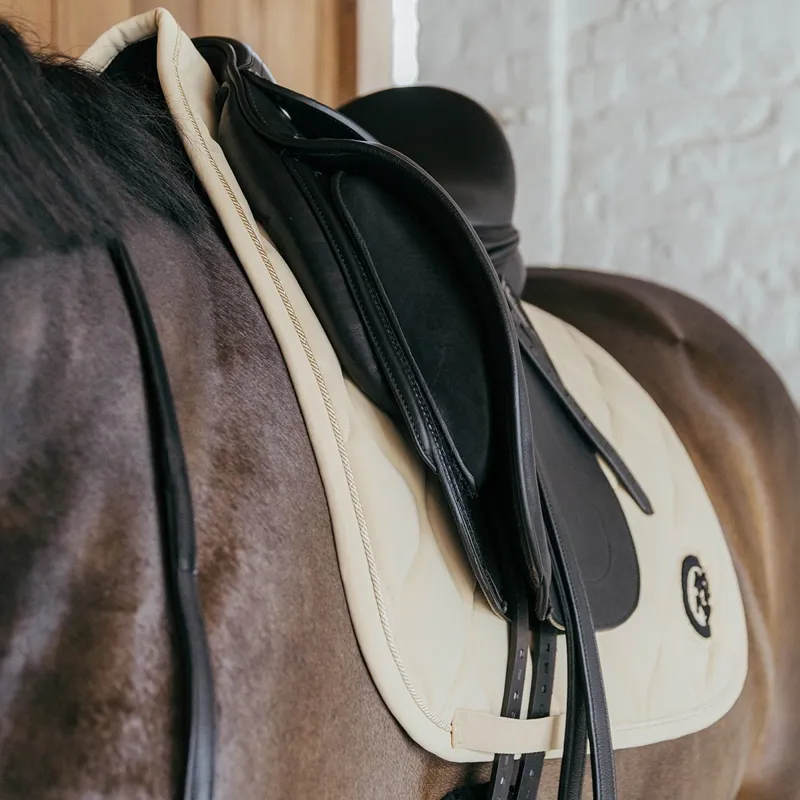 Kentucky 3D Logo Wave Dressage Saddle Pad - Beige-4