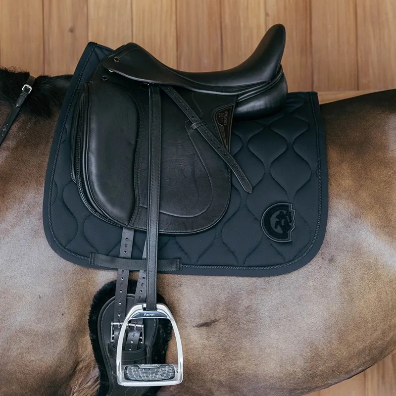 Kentucky 3D Logo Wave Dressage Saddle Pad - Black-1