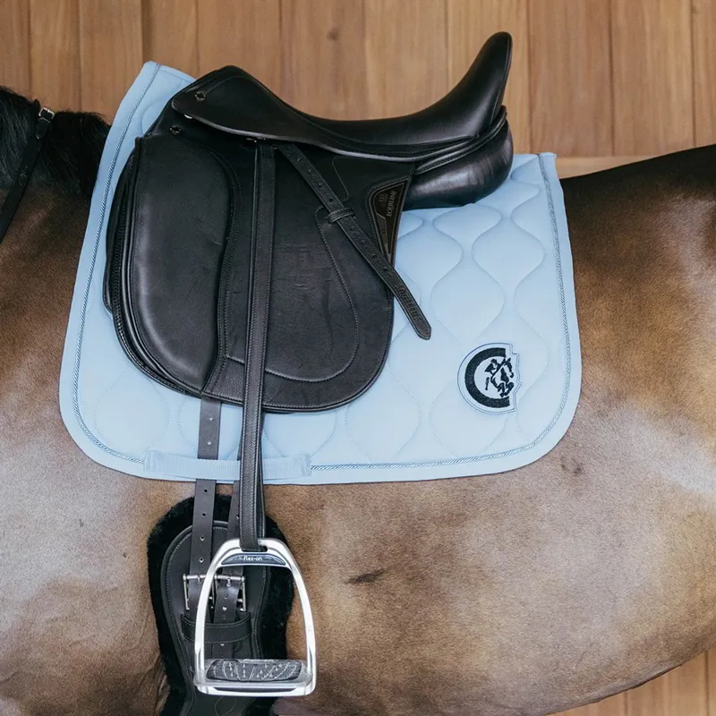 Kentucky 3D Logo Wave Dressage Saddle Pad - Light Blue-1