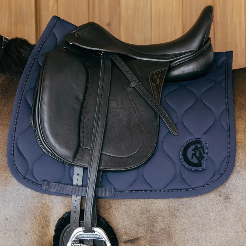 Kentucky 3D Logo Wave Dressage Saddle Pad - Navy-1