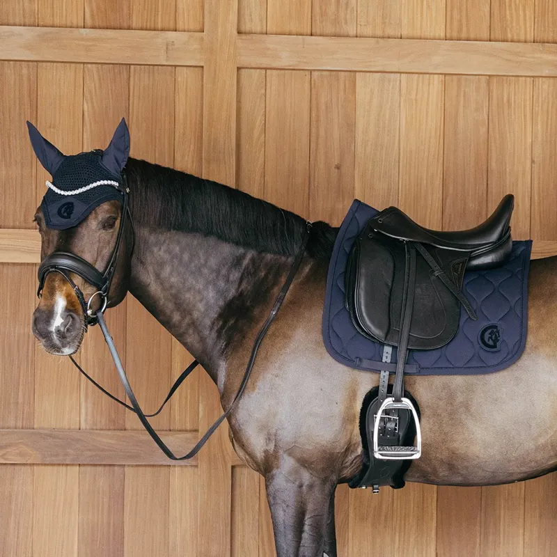 Kentucky 3D Logo Wave Dressage Saddle Pad - Navy-2