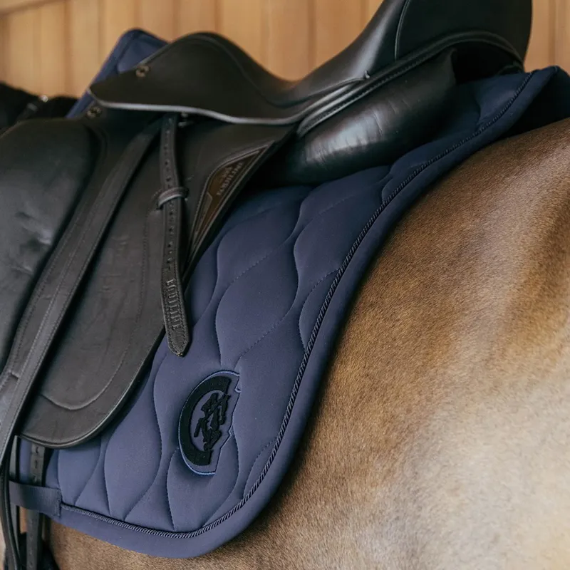 Kentucky 3D Logo Wave Dressage Saddle Pad - Navy-3