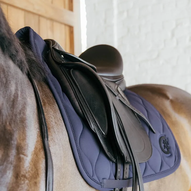Kentucky 3D Logo Wave Dressage Saddle Pad - Navy-4