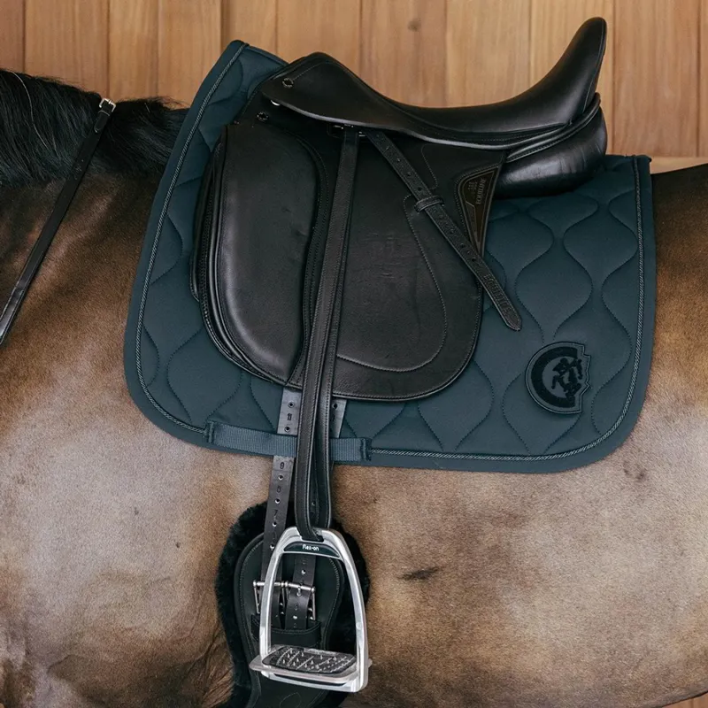 Kentucky 3D Logo Wave Dressage Saddle Pad - Pine Green-1
