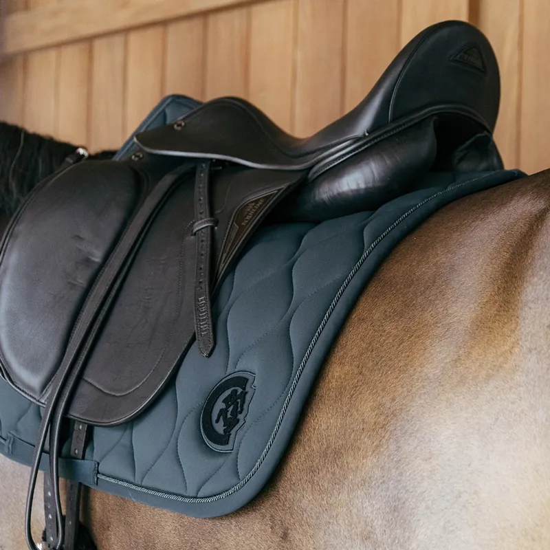 Kentucky 3D Logo Wave Dressage Saddle Pad - Pine Green-2