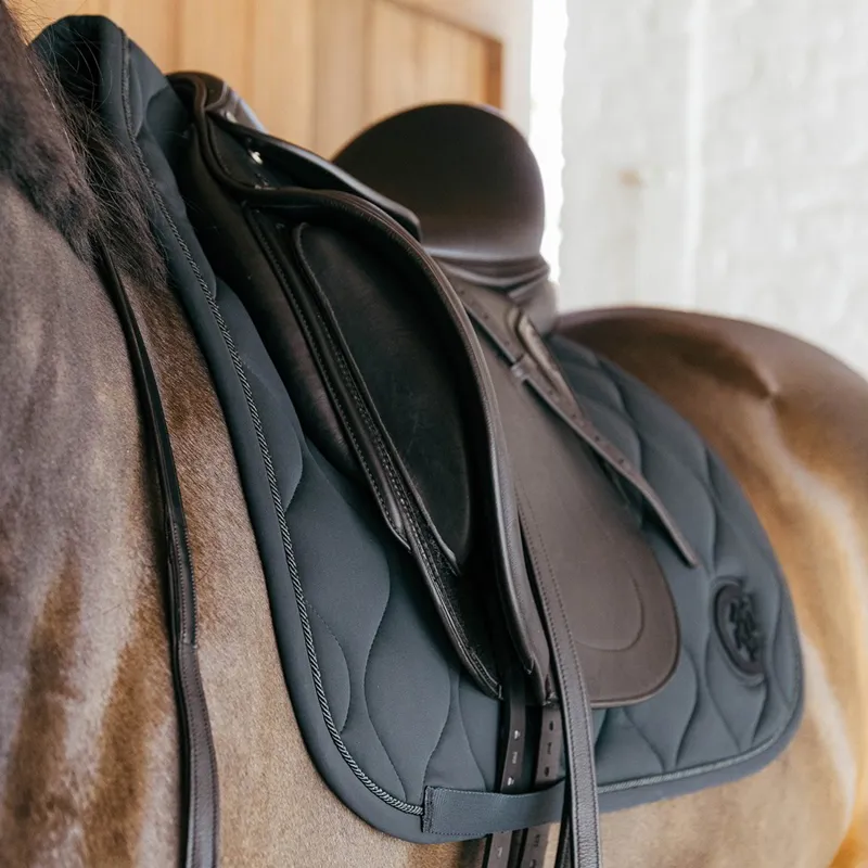 Kentucky 3D Logo Wave Dressage Saddle Pad - Pine Green-3