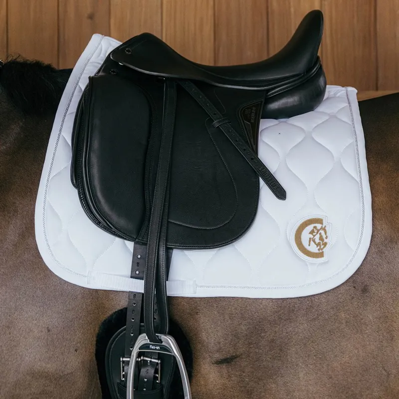 Kentucky 3D Logo Wave Dressage Saddle Pad - White-1