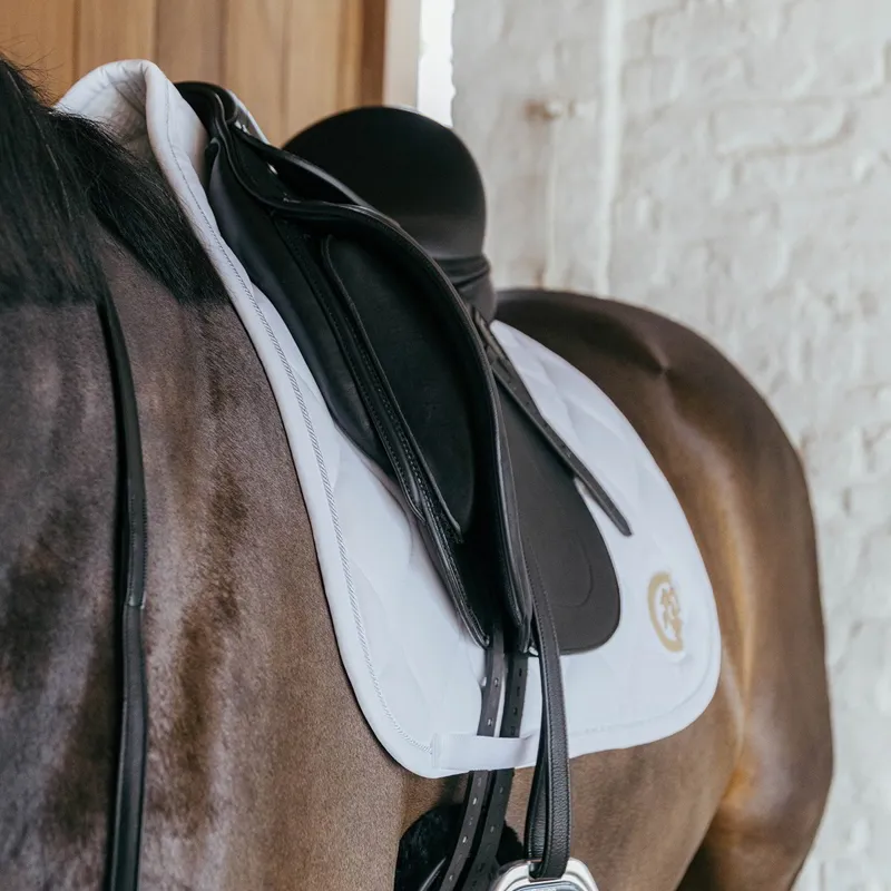 Kentucky 3D Logo Wave Dressage Saddle Pad - White-2