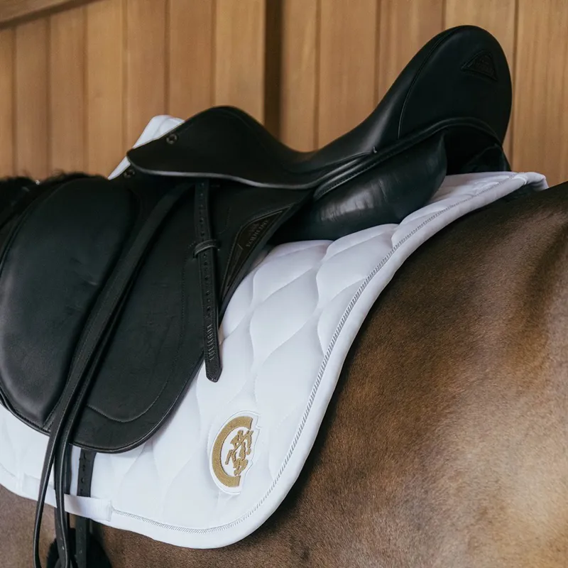 Kentucky 3D Logo Wave Dressage Saddle Pad - White-3