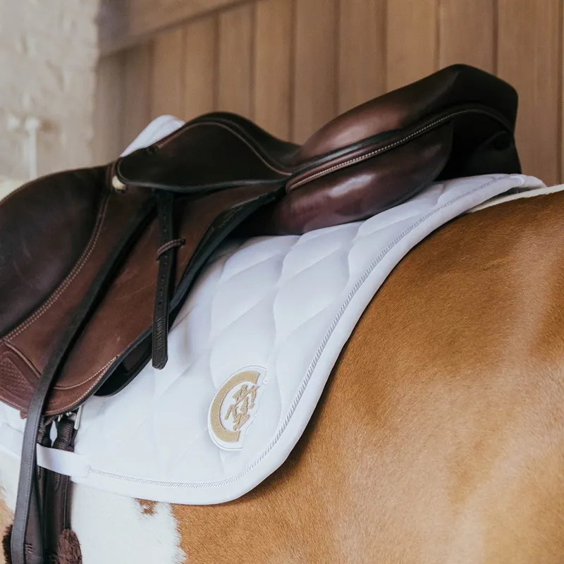 Kentucky 3D Logo Wave Jump Saddle Pad - White-3