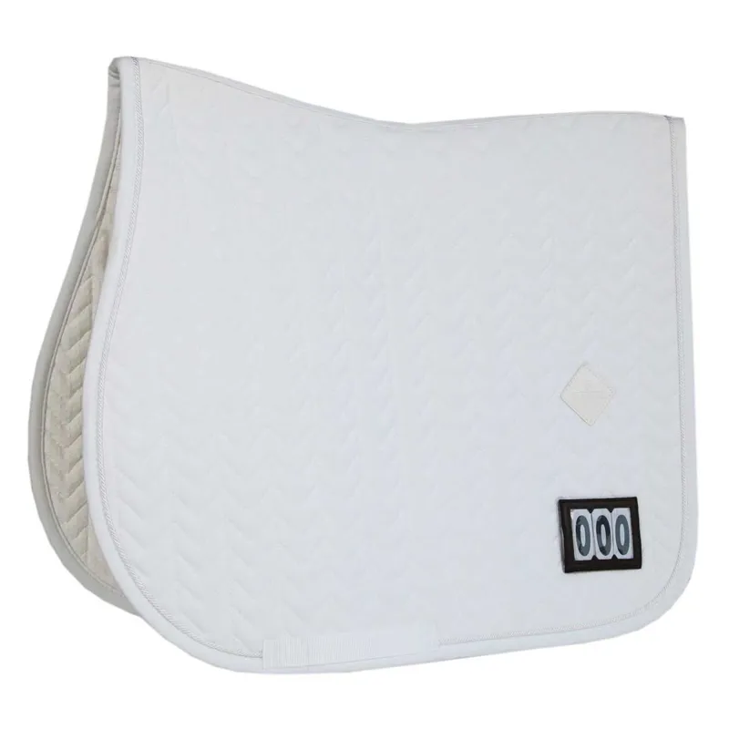 Kentucky Fishbone Competition Saddle Pad with Numbers - White