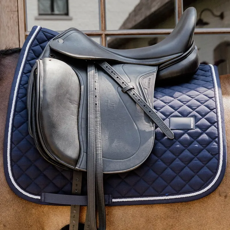 Kentucky Horsewear Diamond Rope Dressage Saddle Pad - Navy-1