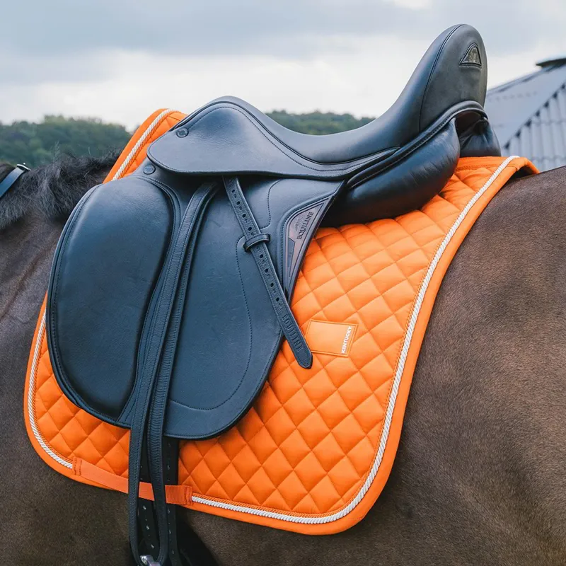 Kentucky Horsewear Diamond Rope Dressage Saddle Pad - Orange-1
