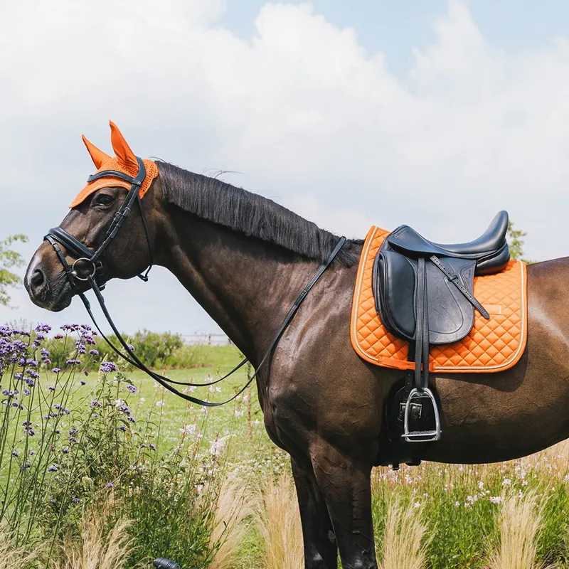 Kentucky Horsewear Diamond Rope Dressage Saddle Pad - Orange-2