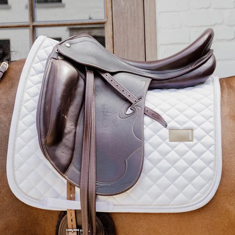 Kentucky Horsewear Diamond Rope Dressage Saddle Pad - White-1
