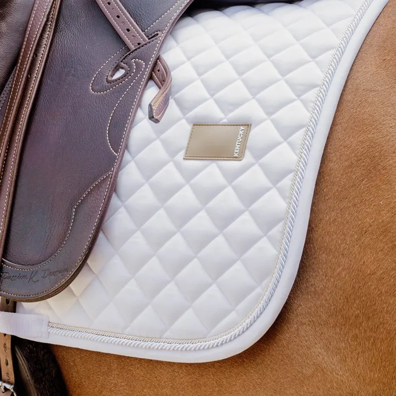 Kentucky Horsewear Diamond Rope Dressage Saddle Pad - White-2