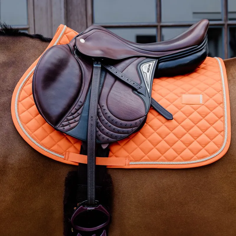 Kentucky Horsewear Diamond Rope Jump Saddle Pad - Orange-1