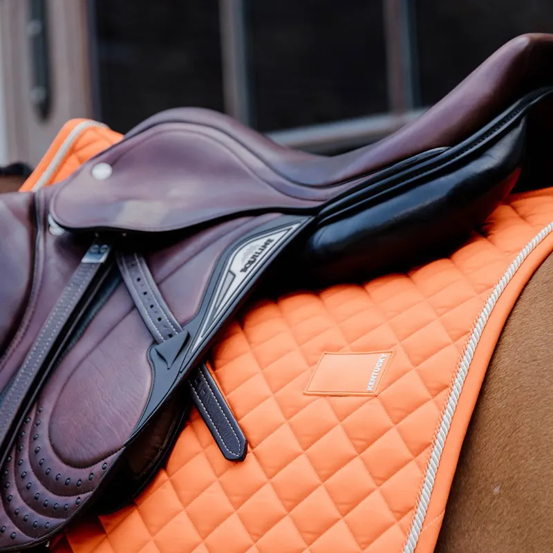 Kentucky Horsewear Diamond Rope Jump Saddle Pad - Orange-2